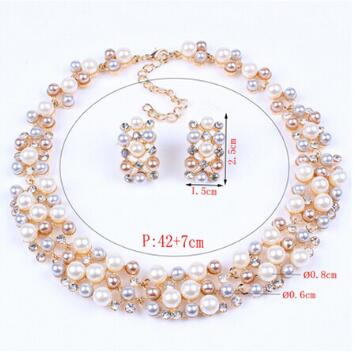 ZOSHI Fashion Pearl Jewelry Sets For Women African Beads Jewelry Set Gold Wedding Crystal Bridal Dubai Necklace Jewelery Costume