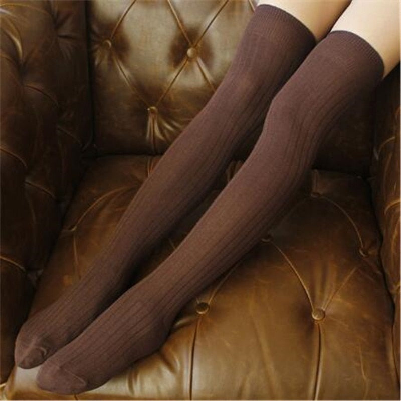 Women Socks Stockings Warm Thigh High Over The Knee Socks Long Cotton Lace Up Stockings Medias Sexy Stockings