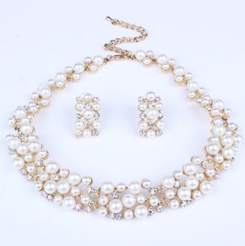 ZOSHI Fashion Pearl Jewelry Sets For Women African Beads Jewelry Set Gold Wedding Crystal Bridal Dubai Necklace Jewelery Costume