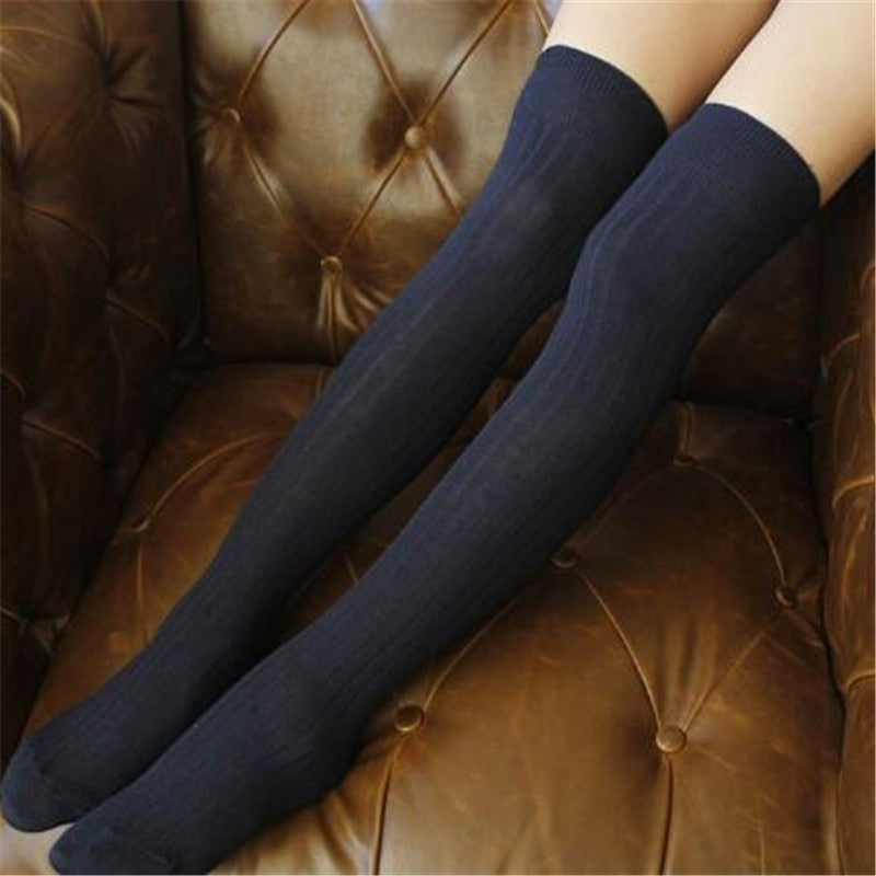 Women Socks Stockings Warm Thigh High Over The Knee Socks Long Cotton Lace Up Stockings Medias Sexy Stockings