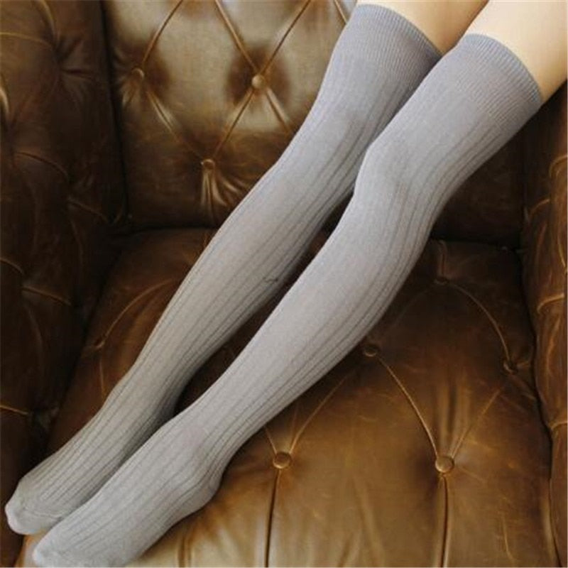 Women Socks Stockings Warm Thigh High Over The Knee Socks Long Cotton Lace Up Stockings Medias Sexy Stockings