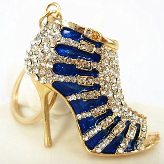 Crystal High Heel Shoes Keychain For Women Purse Pendant Car Keyring Holder Rhinestone Cute Key Chains Luxury Charm Bag Gifts