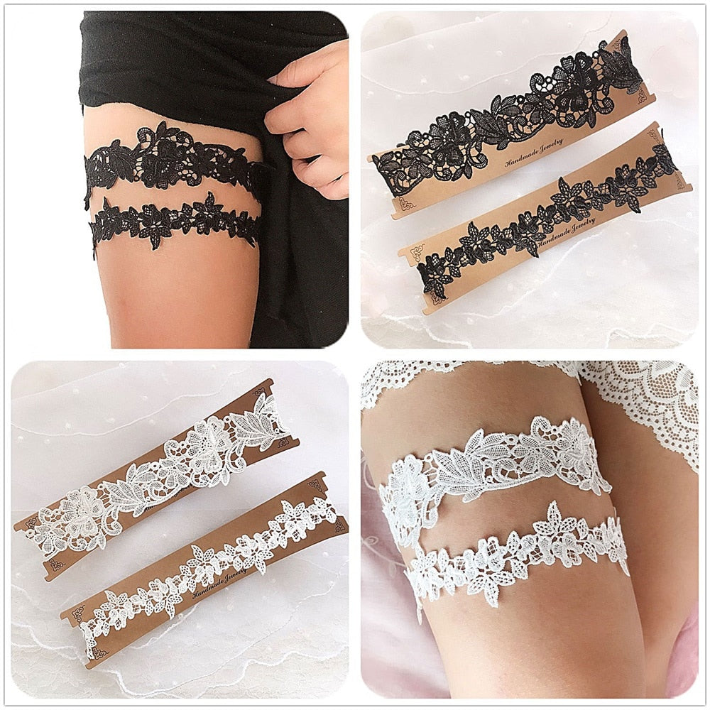 Womens Sexy Elastic Garters Girls Cosplay Lace Floral Thigh Ring Garter Bride Wedding Party Bridal Accessories Leg Garter Belt