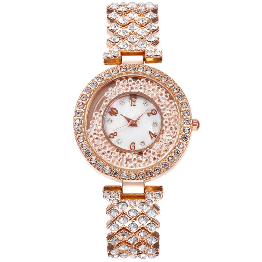 New Round Dial Gold Luxury Rhinestone Watches Women Crystal Quartz Bracelet Watches Ladies Dress New Wristwatch Clock Relogios